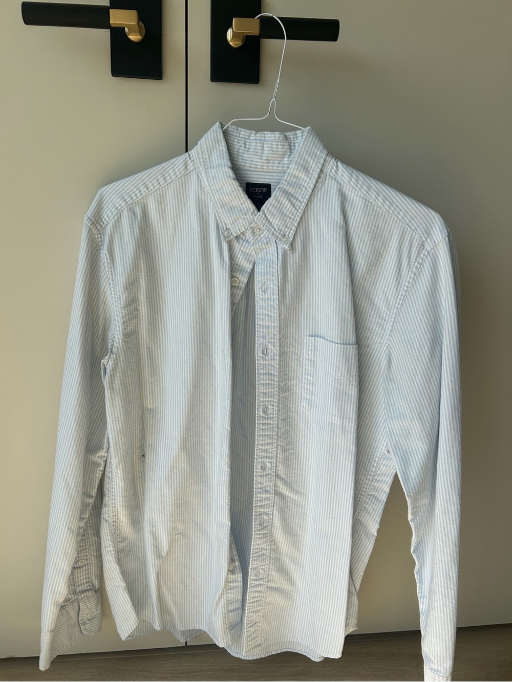 J. Crew Men's Pale Blue Pinstripe Button-Down Shirt